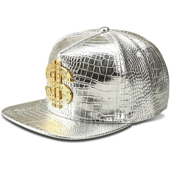 Hip Hop Hat, Flat-Brimmed Hat, Dollar Rock Cap, Adjustable Snapback - Picture 2 of 3